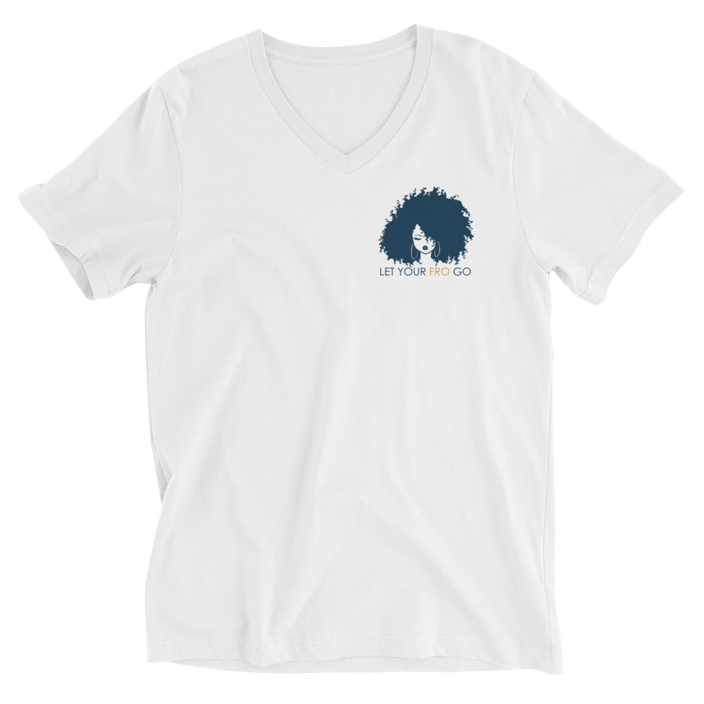 V-Neck T-Shirt - Let Your Fro Go